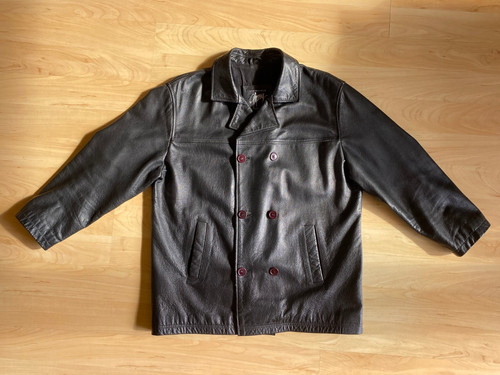 Giacca pelle nera uomo xxl - nera,